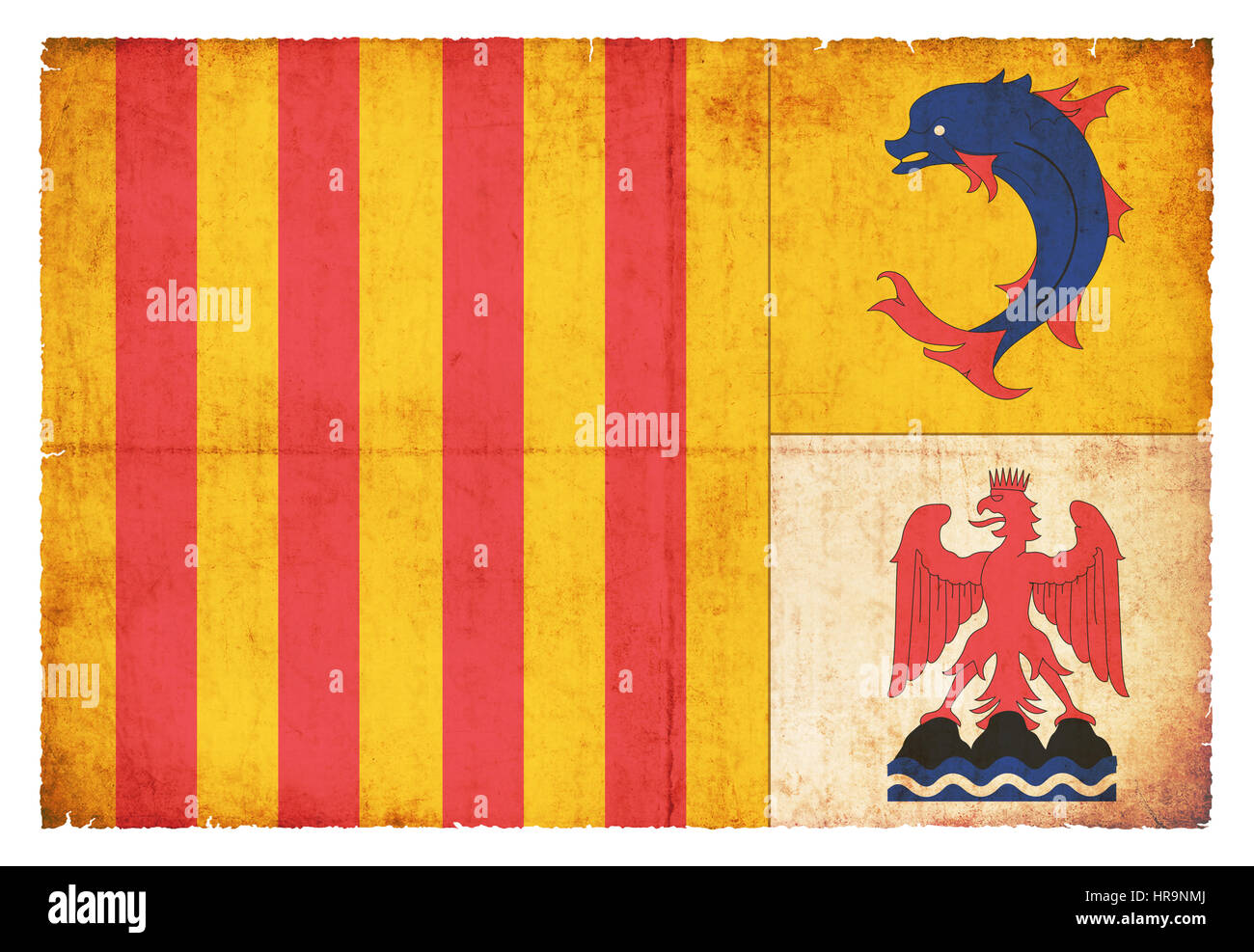Wappen der französischen Region Provence-Alpes-Cote d ' Azur im Grunge-Stil erstellt Stockfoto