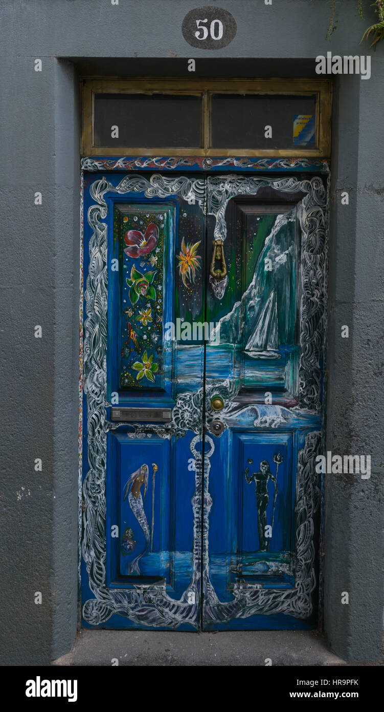 Einzigartige Türen, Funchal, Madeira, Portugal Europa Stockfoto