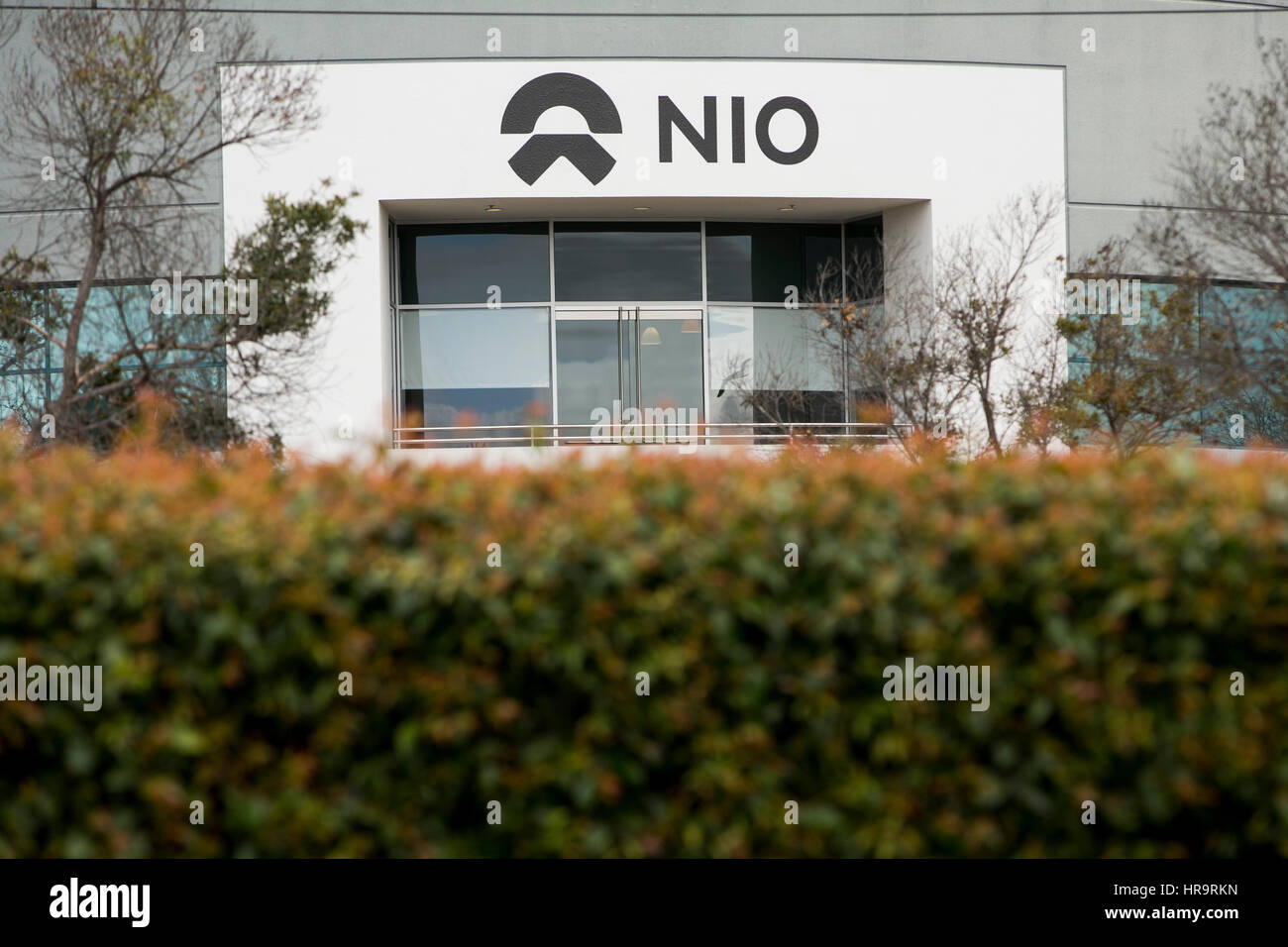 Ein Logo Zeichen außerhalb einer Einrichtung von NIO und NextEV in San Jose, Kalifornien, am 18. Februar 2017 besetzt. Stockfoto