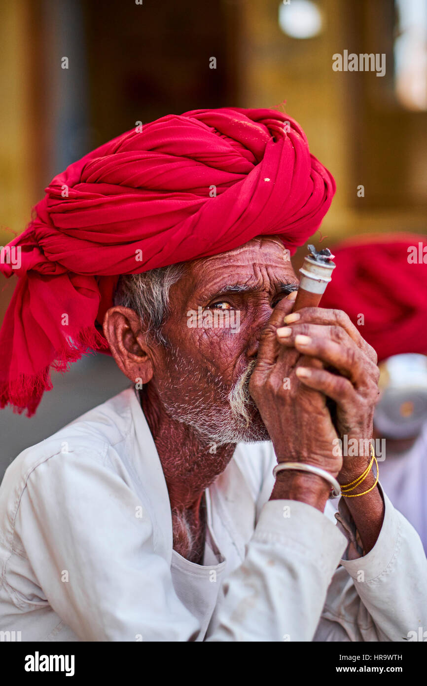 Indien, Rajasthan, Meda Dorf um Jodhpur, Rabari ethnische Gruppe Stockfoto