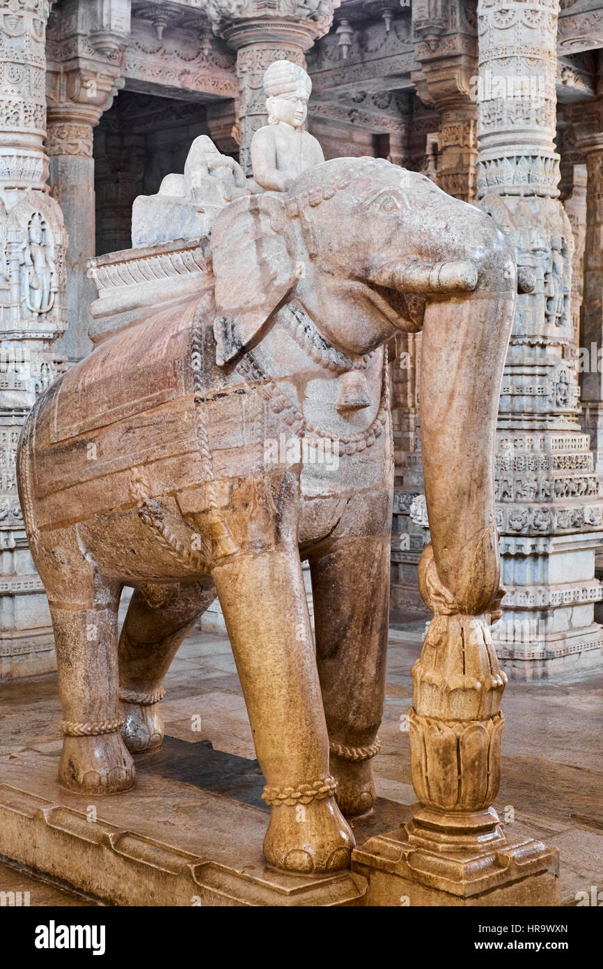 Indien, Rajasthan, Ranakpur Jain-Tempel Stockfoto