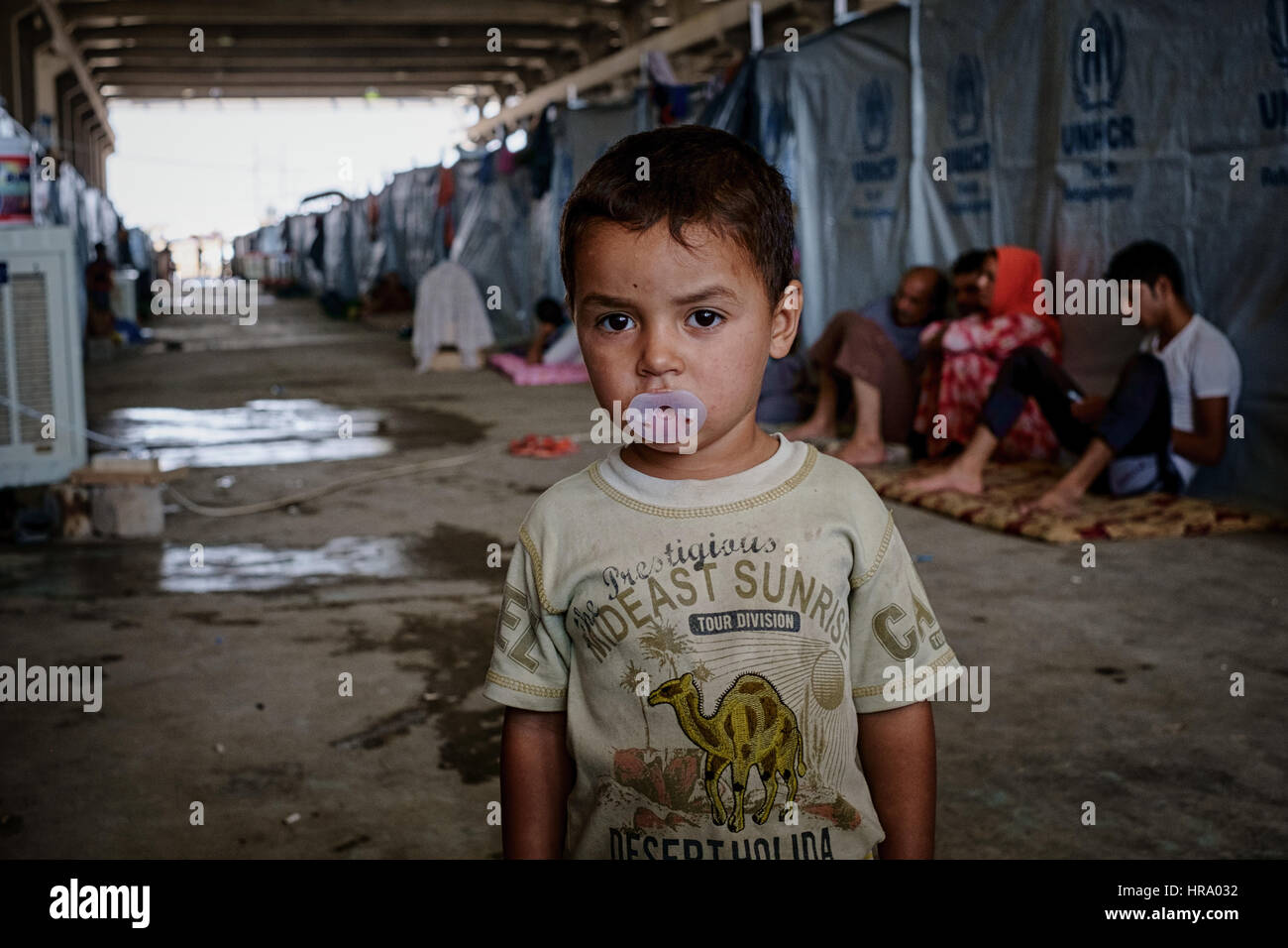 Isis geflohenen Flüchtlinge finden Zuflucht, in Lagern in und um Erbil, Kurdistan, Irak Stockfoto