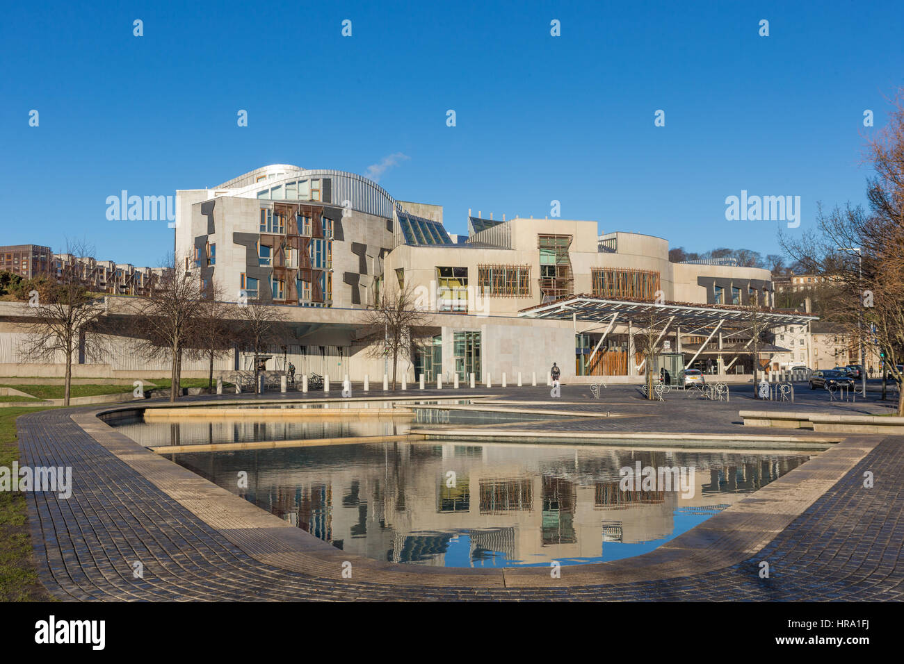 Das schottische Parlamentsgebäude in Holyrood entworfen Edinburgh von dem spanischen Architekten Enric Miralles Stockfoto