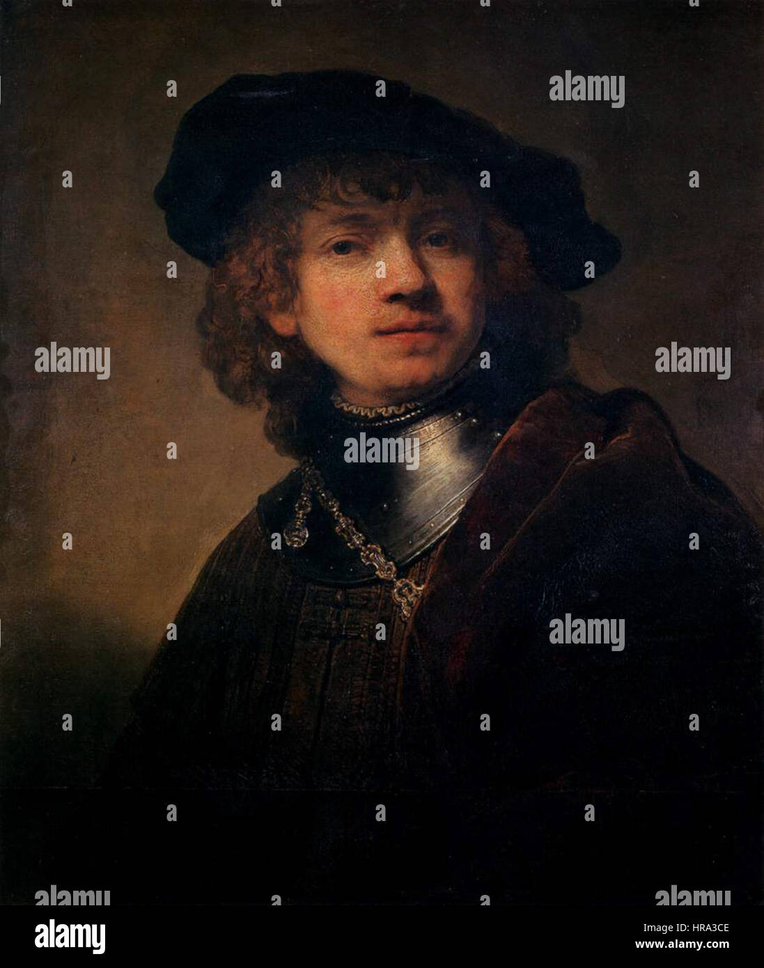 Rembrandt - Selbstbildnis als junger Mann - WGA19211 Stockfoto