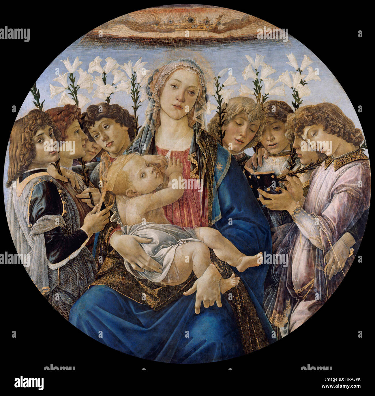 Sandro Botticelli - Maria mit dem Kind und singenden Engeln - Google Art Project Stockfoto