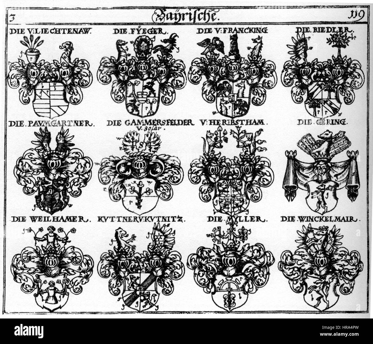 Siebmacher119 - 1703 - Bayern Stockfoto