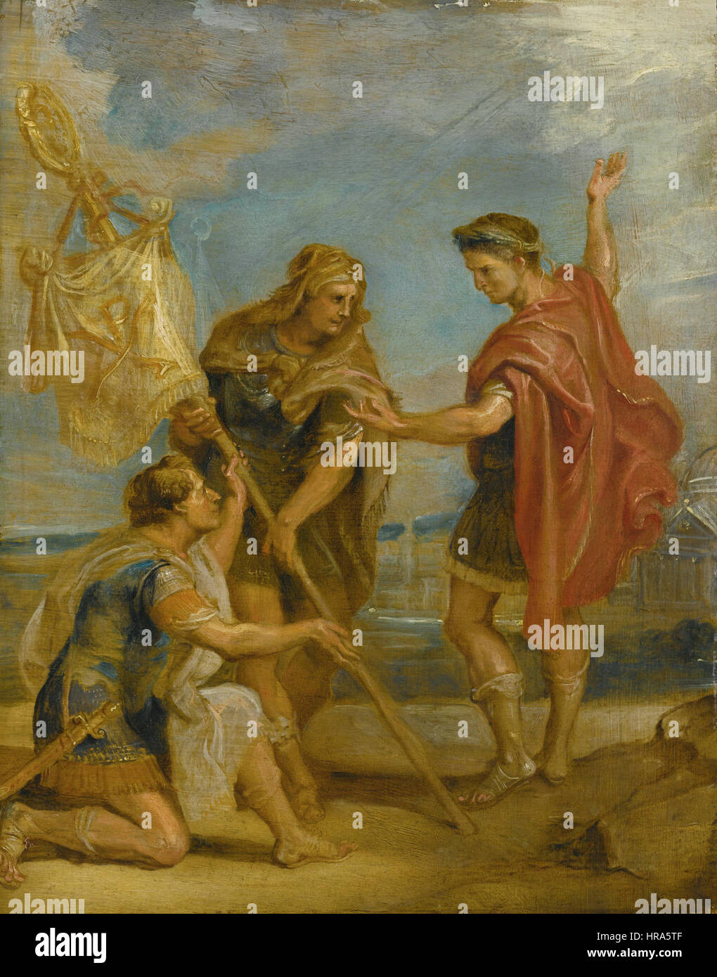 SIR PETER PAUL RUBENS SIEGEN 1577-1640 ANTWERPEN CONSTANTINE SEINE TRUPPEN DAS LABARUM VORLEGEN Stockfoto