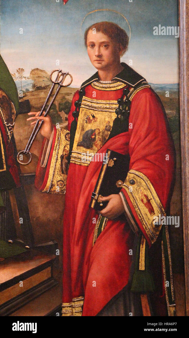 Raffaellino del Garbo (Attr.) San Lorenzo Fra Santi Stefano e Leonardo 03 Stockfoto
