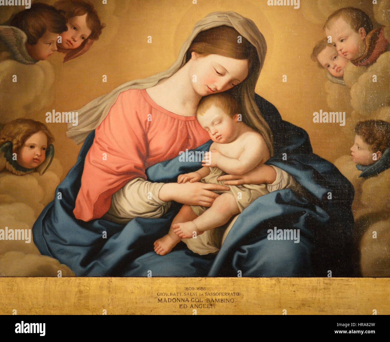 Madonna mit Kind und Engeln Stockfoto