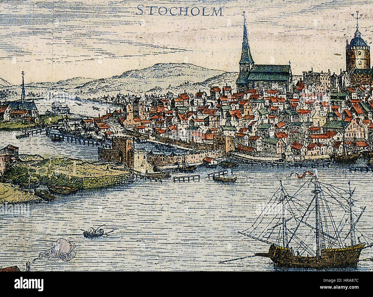 Slussen Hogenbergs 1560er Jahren Stockfoto