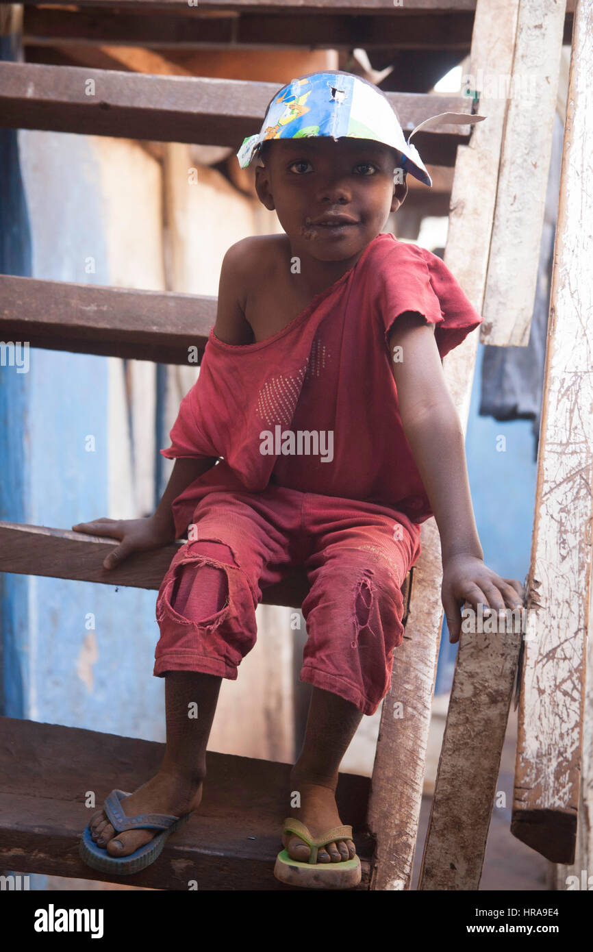 Waisenkind in das Waisenhaus, kibera Slum, Nairobi, Kenia, Ostafrika Stockfoto