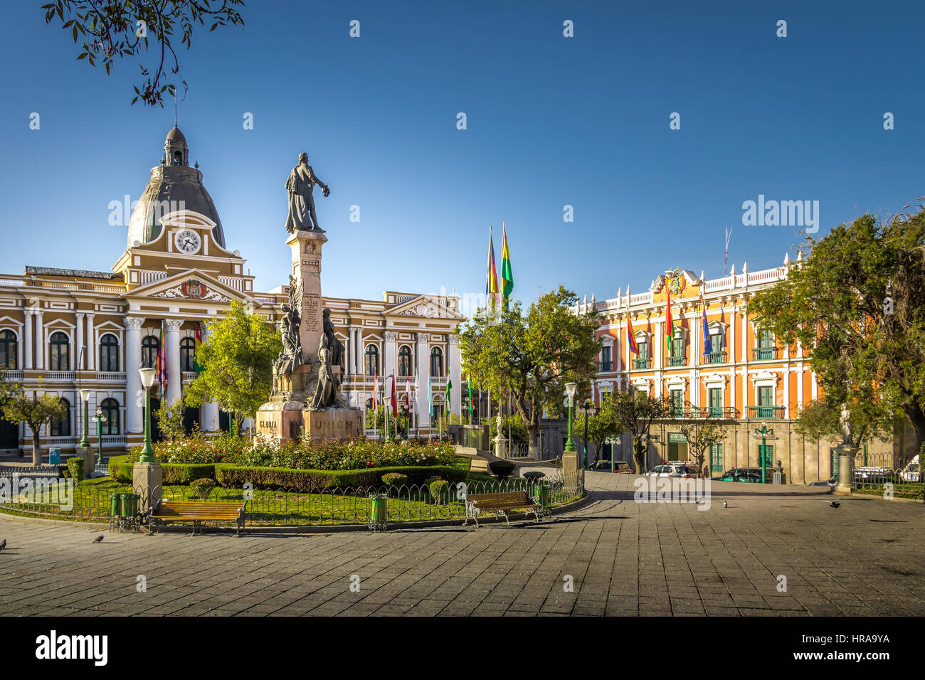 Plaza Murillo und bolivianischen Palast der Regierung - La Paz, Bolivien Stockfoto