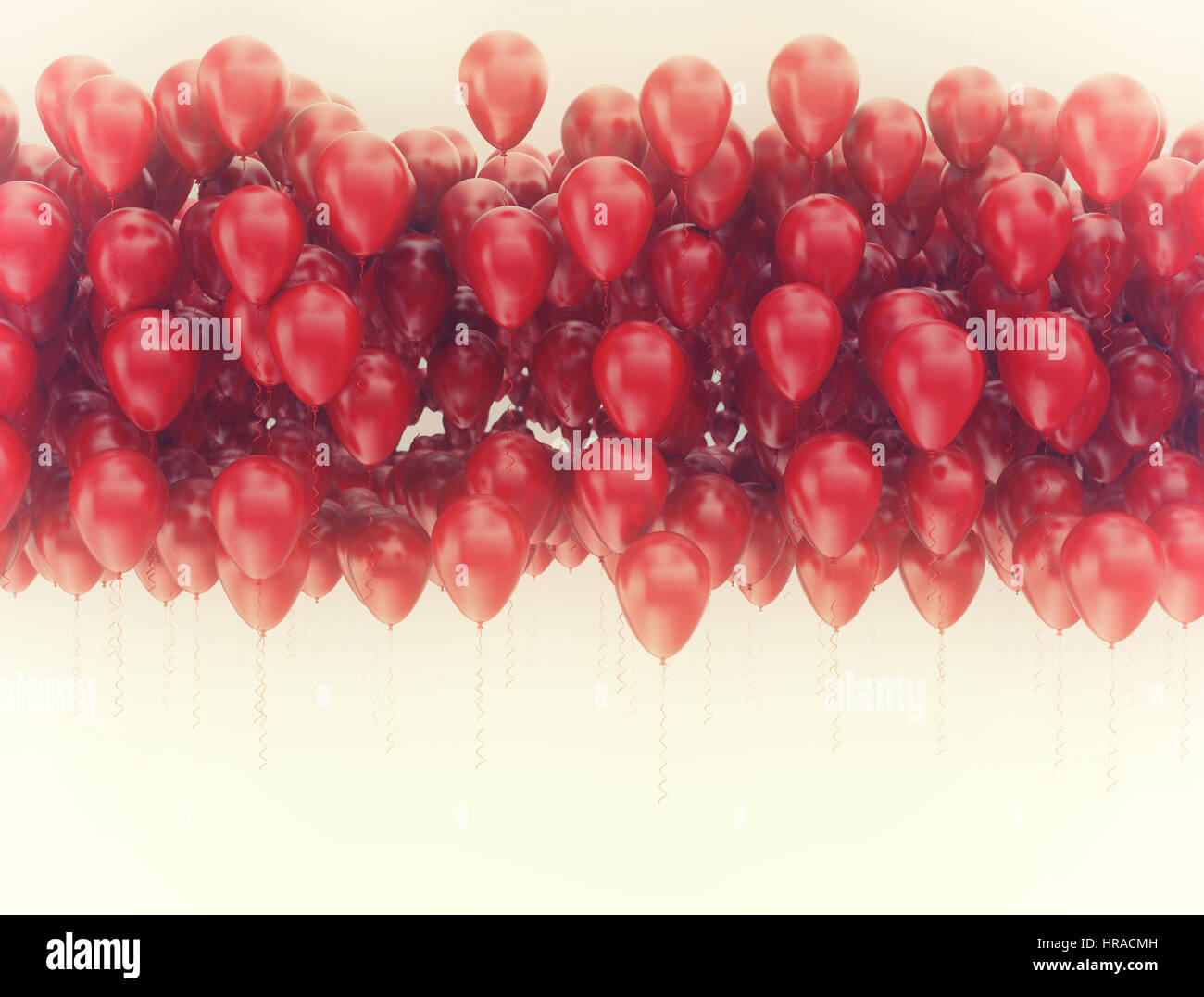 Hintergrund der rote Luftballons. Feier und Geburtstag Bild Stockfoto