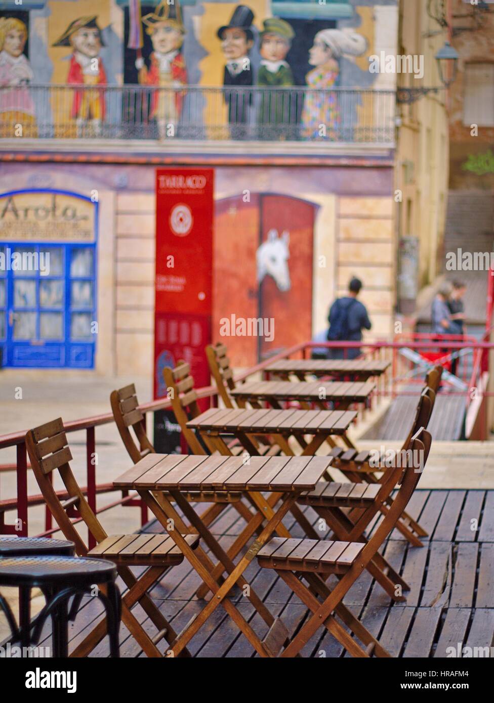 Tarragona, bar-Straße. Stockfoto