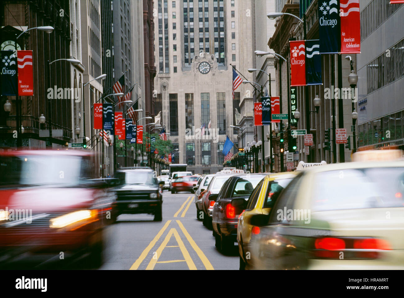 West Jackson Boulevard und der Chicago Board Of Trade building, Chicago, Illinois Stockfoto