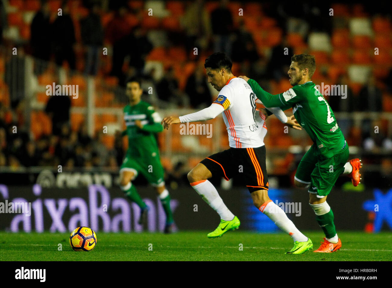 Valencia, Spanien. 28. Februar 2017. Valencia, ESPANA - FEBRERO 2017: Enzo Perez während des Spiels zwischen VALENCIA CF VS LEGANES Spieltag 25 im Mestalla-Stadion, Valencia, Spanien. : Bildnachweis Cronos/Omar Arnau: Cronos Foto/Alamy Live-Nachrichten Stockfoto