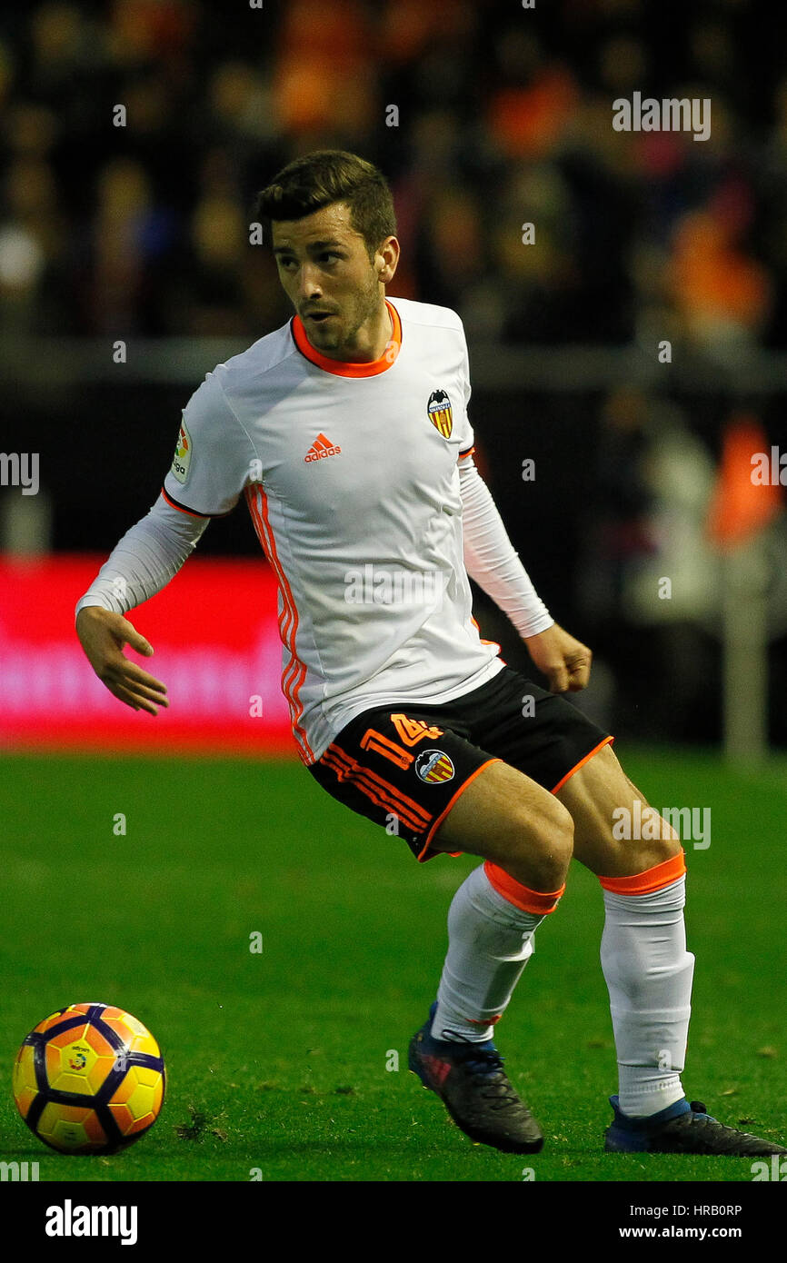 Valencia, Spanien. 28. Februar 2017. Valencia, ESPANA - FEBRERO 2017: Gaya während des Spiels zwischen VALENCIA CF VS LEGANES Spieltag 25 im Mestalla-Stadion, Valencia, Spanien. : Bildnachweis Cronos/Omar Arnau: Cronos Foto/Alamy Live-Nachrichten Stockfoto