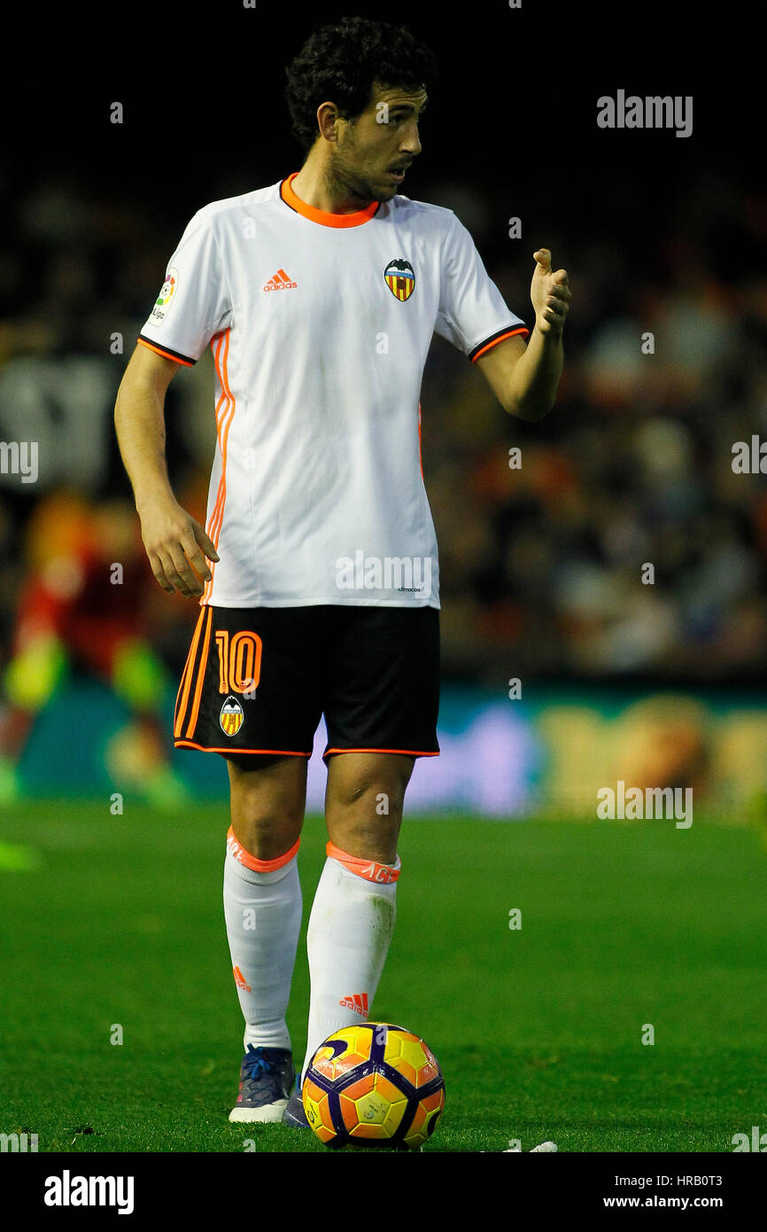 Valencia, Spanien. 28. Februar 2017. Valencia, ESPANA - FEBRERO 2017: Parejo während des Spiels zwischen VALENCIA CF VS LEGANES Spieltag 25 im Mestalla-Stadion, Valencia, Spanien. : Bildnachweis Cronos/Omar Arnau: Cronos Foto/Alamy Live-Nachrichten Stockfoto