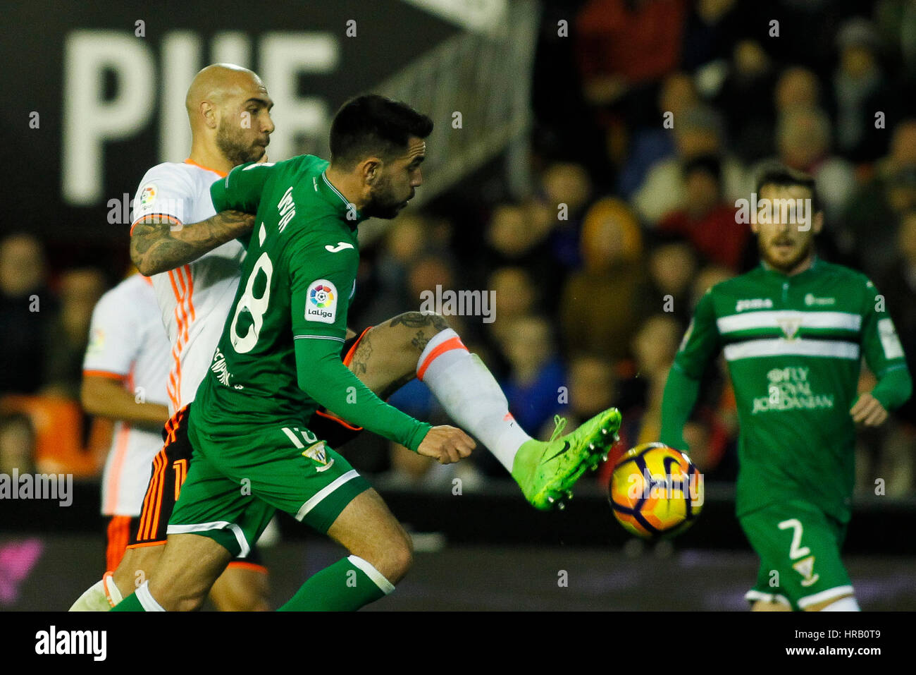 Valencia, Spanien. 28. Februar 2017. Valencia, ESPANA - FEBRERO 2017: Zaza während des Spiels zwischen VALENCIA CF VS LEGANES Spieltag 25 im Mestalla-Stadion, Valencia, Spanien. : Bildnachweis Cronos/Omar Arnau: Cronos Foto/Alamy Live-Nachrichten Stockfoto