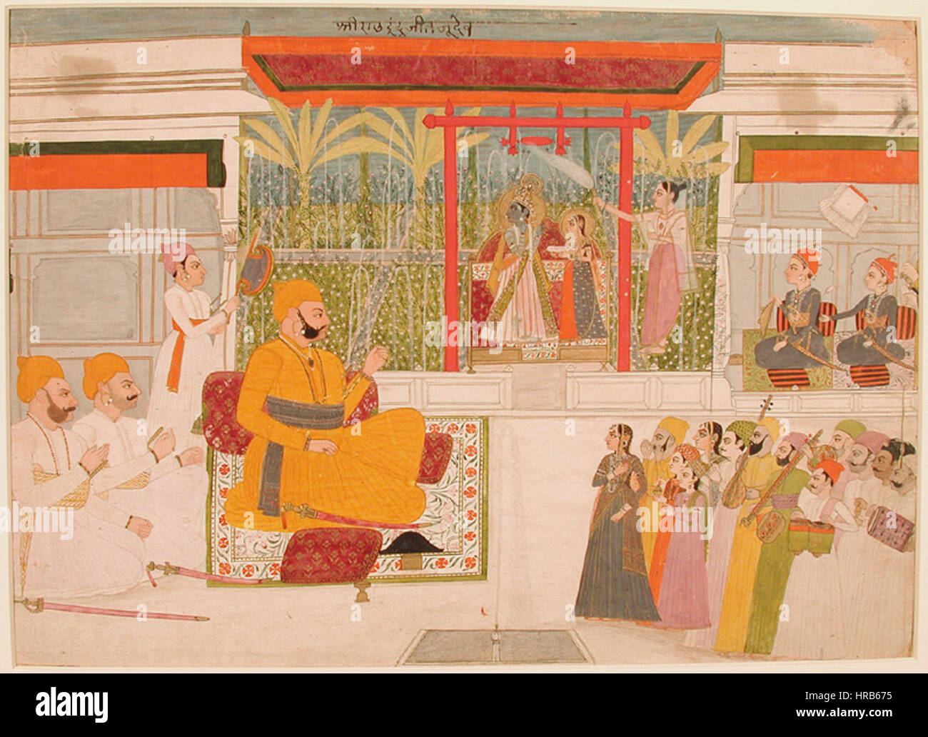 Raja Indrijit Singh Deo mit Radha und Krishna, Musiker (6125119496) Stockfoto Raja Indrijit Singh Deo mit Radha und Krishna, Musiker (6125119496) Stockfoto