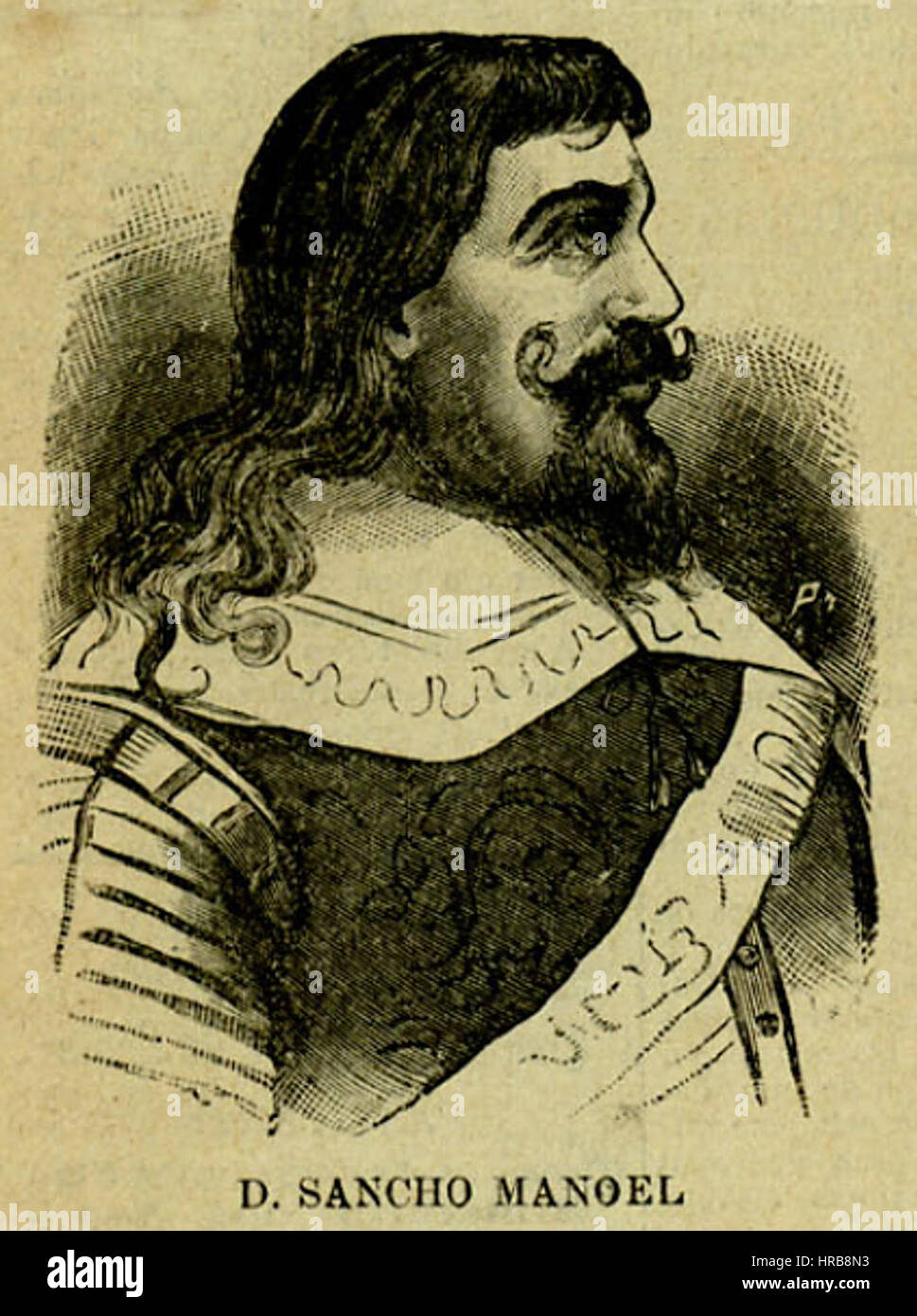 Sancho Manoel, auch bekannt als D. Sancho Manuel de Vilhena, Conde de Vila Flor, in einer Darstellung aus dem späten 19. Jahrhundert. Stockfoto