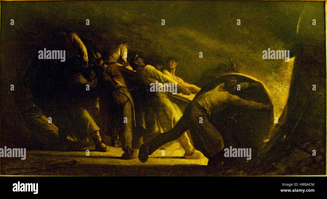 Entfernung von einem gebrochenen Tiegel Stockfoto