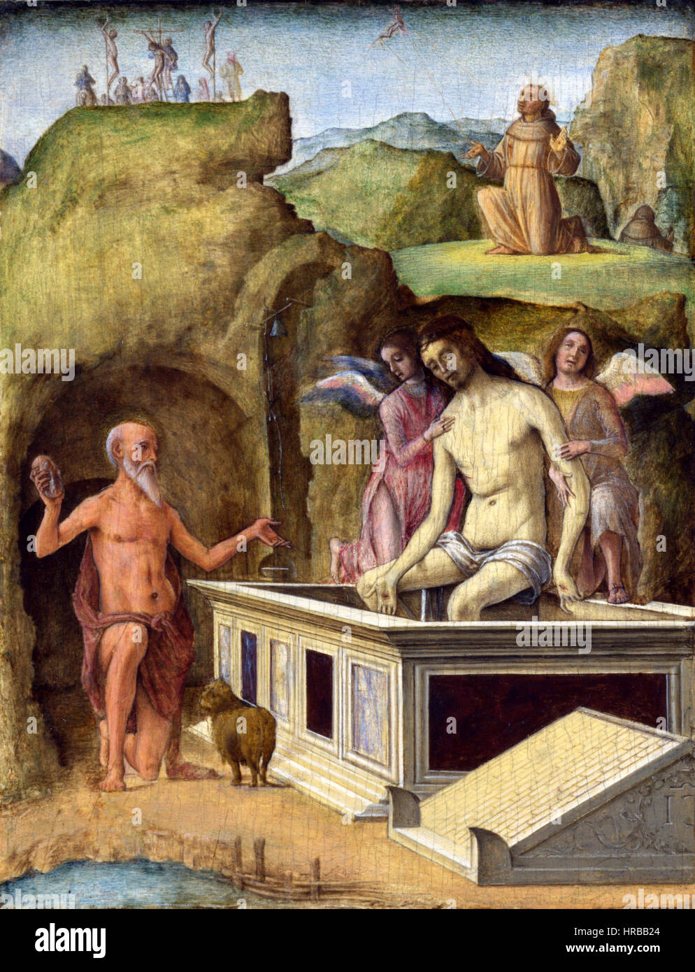 Ercole de' Roberti - der tote Christus (National Gallery, London) Stockfoto