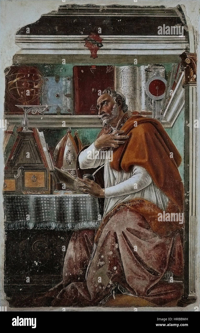 Sandro Botticelli - Sankt Augustin Stockfoto