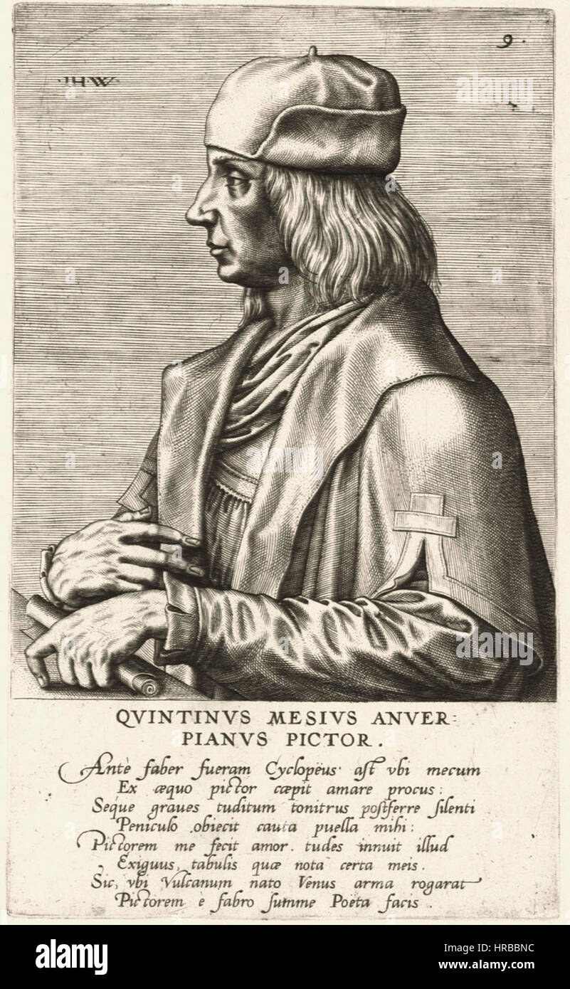 Quinten Massijs (I) von Jan Wierix (Attr.), 1572 Stockfoto