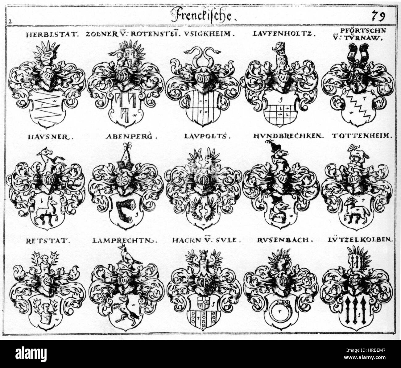 Siebmacher079 - 1703 - Franken Stockfoto