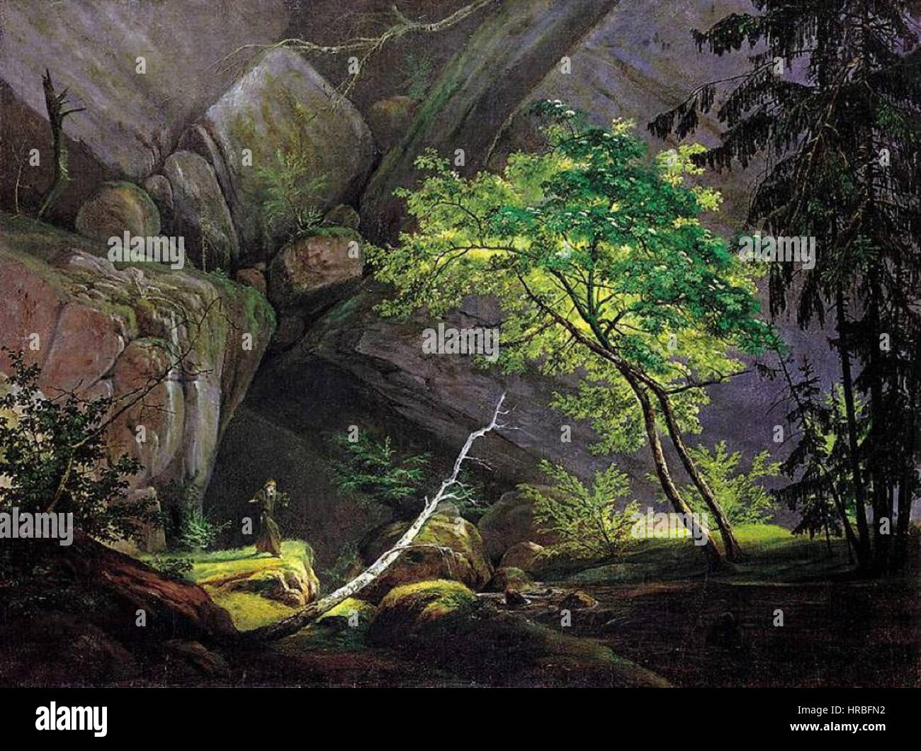 Felslandschaft mit MönchCarl Blechen Stockfotografie Alamy
