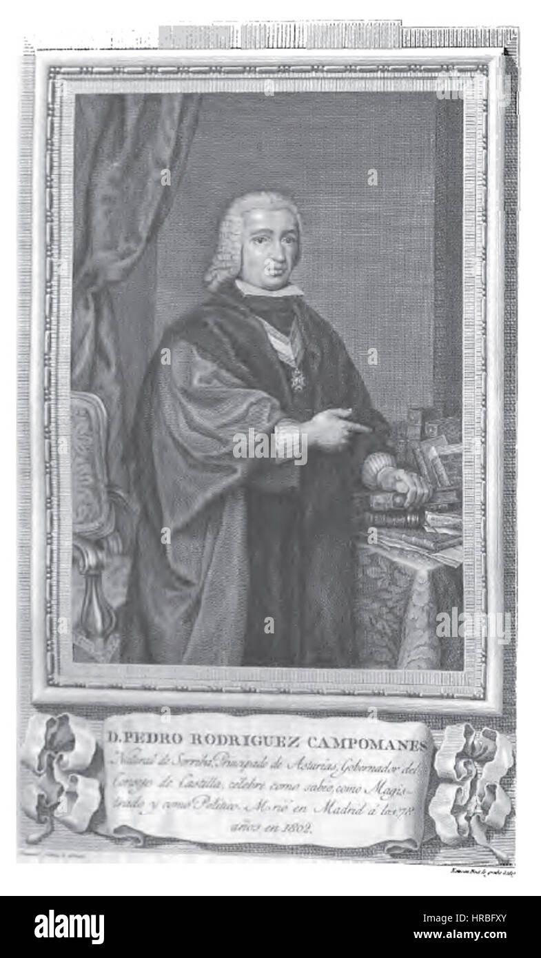 Pedro Rodriguez Campomanes Stockfoto
