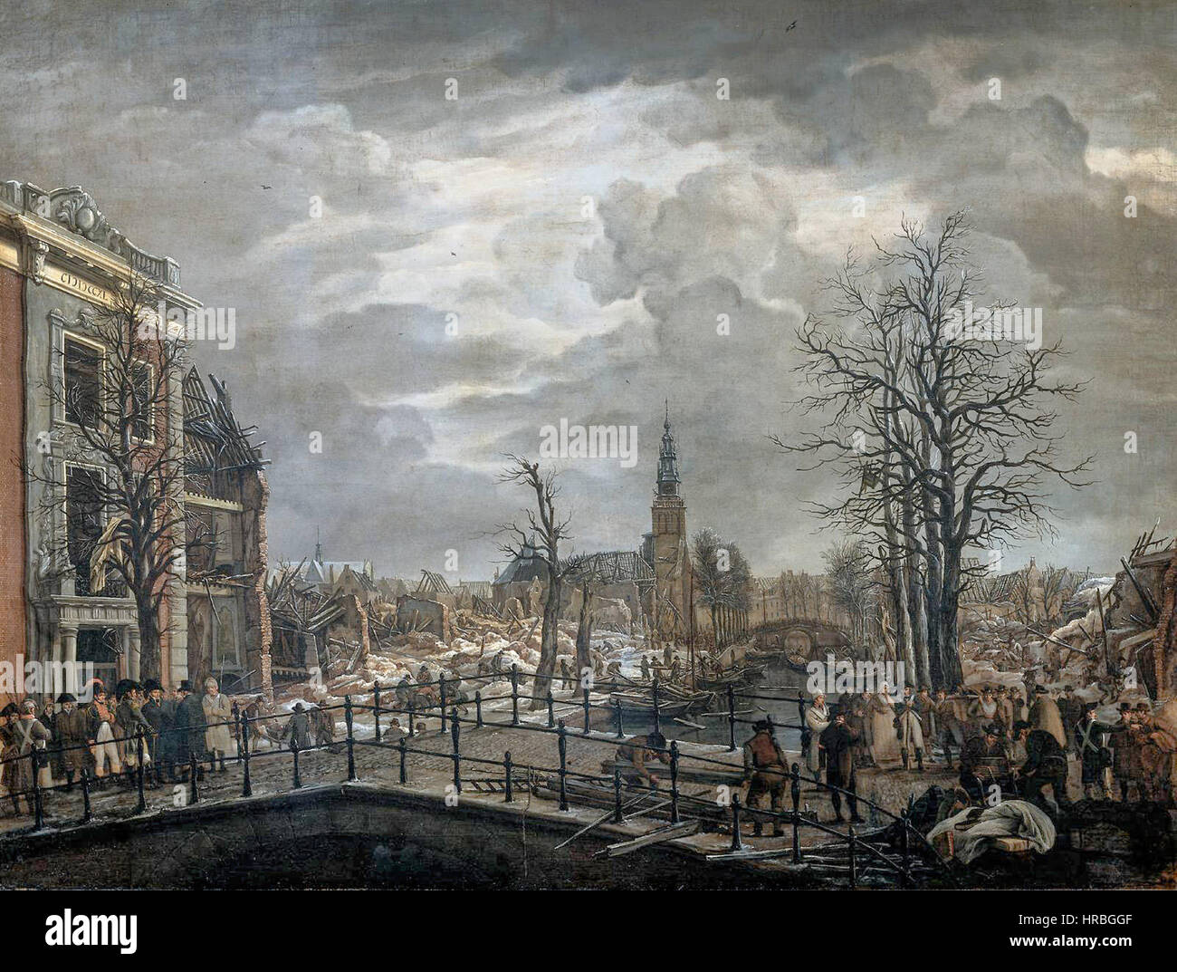 Rapenburg Leiden 1807 Stockfoto