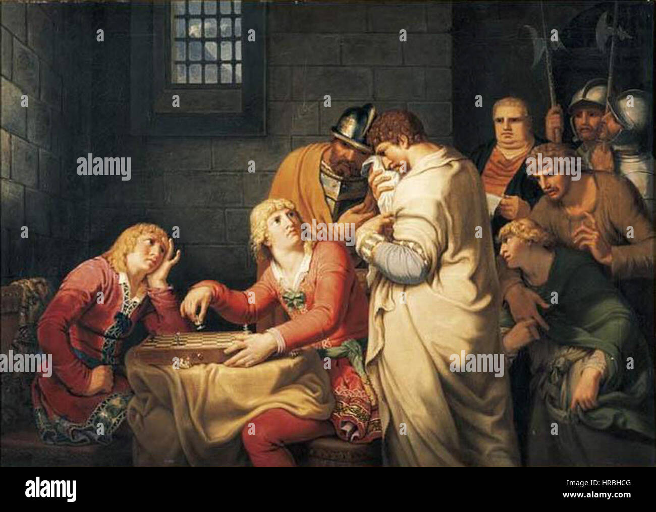 Johann Heinrich Wilhelm Tischbein - Konradin von Schwaben Und Friedrich von Baden Vernehmen Ihr Todesurteil (1785, priv Sammlung) Stockfoto