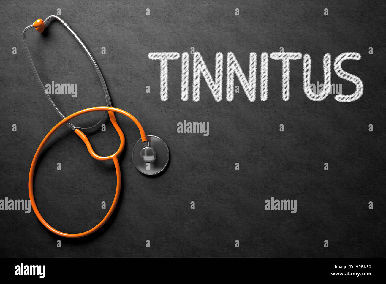 Tinnitus auf Tafel. 3D Illustration. Stockfoto