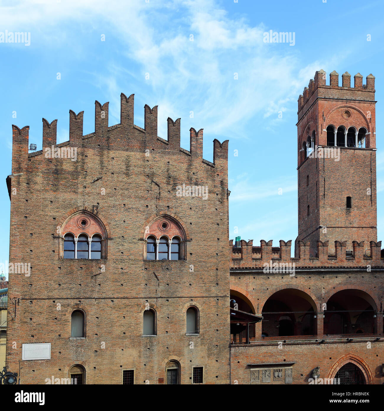 König Enzo Palast in Bologna, Italien Stockfoto