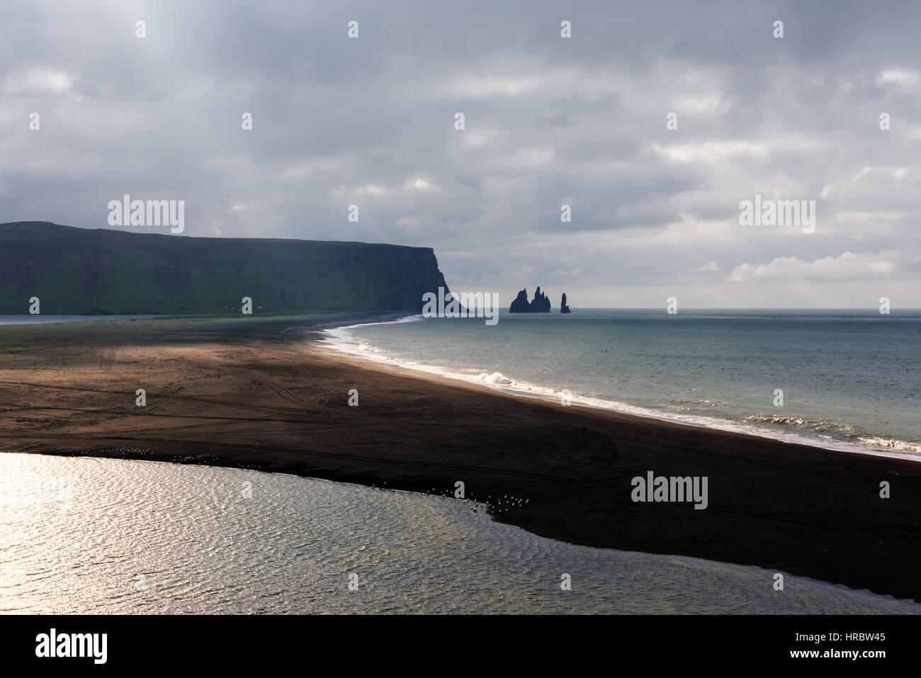 Schwarzen Strand. Reynisdrangar, Vik, Island Stockfoto