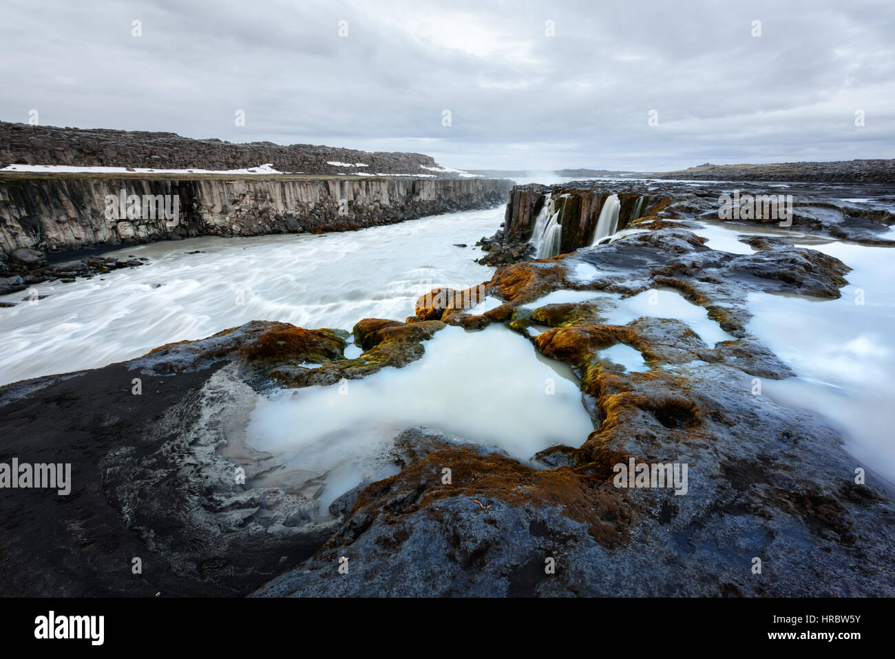 Berühmte Selfoss Wasserfall, Jokulsargljufur Nationalpark, Island. Stockfoto
