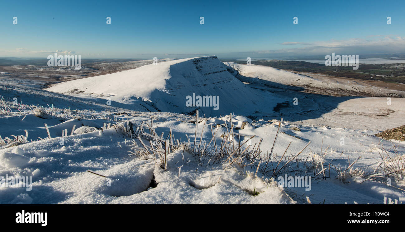Pen Sie y Fan Winterlandschaft, Brecon-Beacons-Nationalpark, Wales, UK Stockfoto