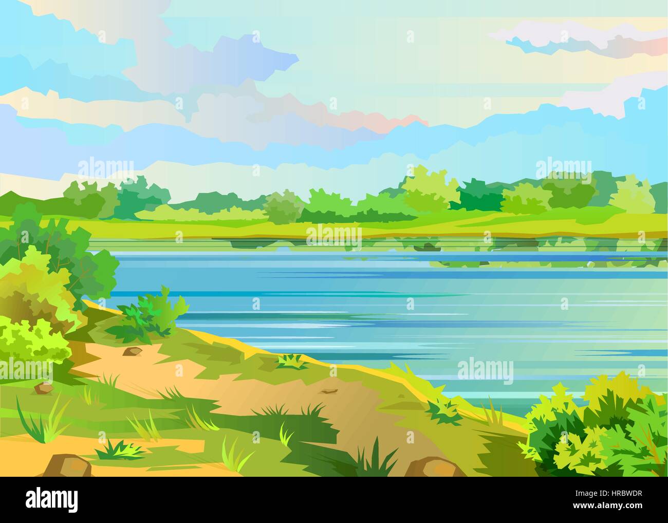 Blumenwiese und teich kaufen Alamy