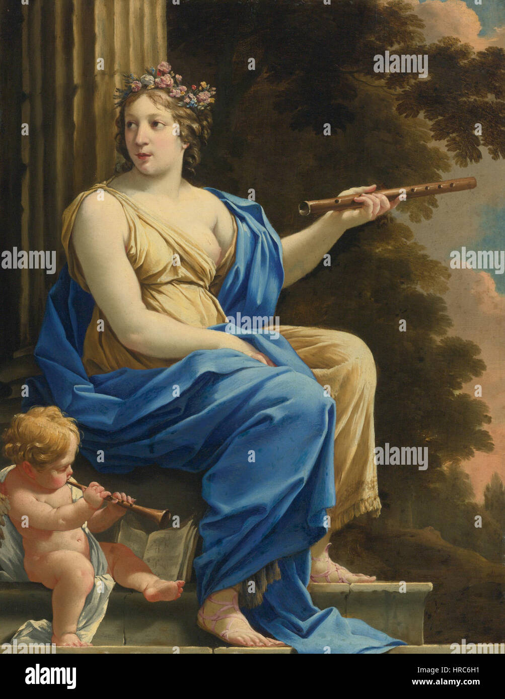 Simon Vouet - Euterpe, der Muse der Musik und Lyrik Stockfoto