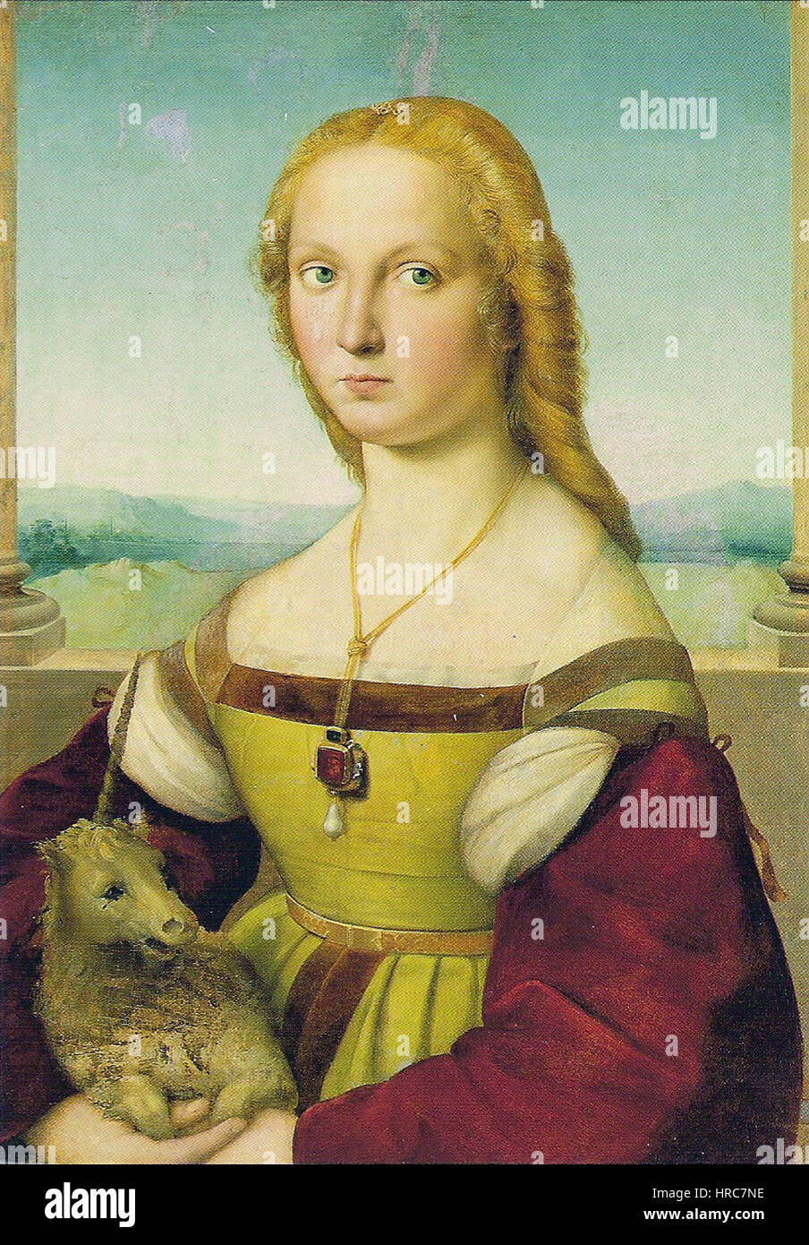 Sanzio, verbietet - Dama Con Liocorno - 1506 Stockfoto