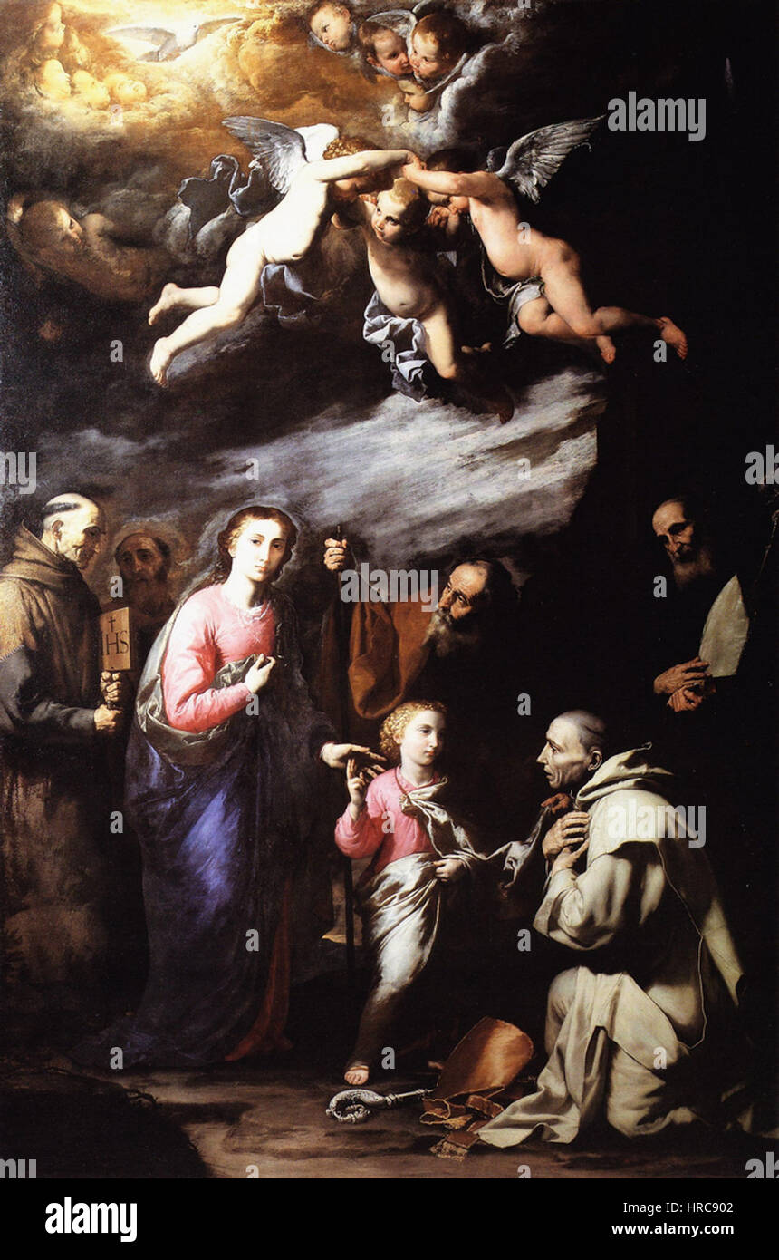 Sacra Famiglia e Santi - Jusepe de Ribera (Neapel) Stockfoto