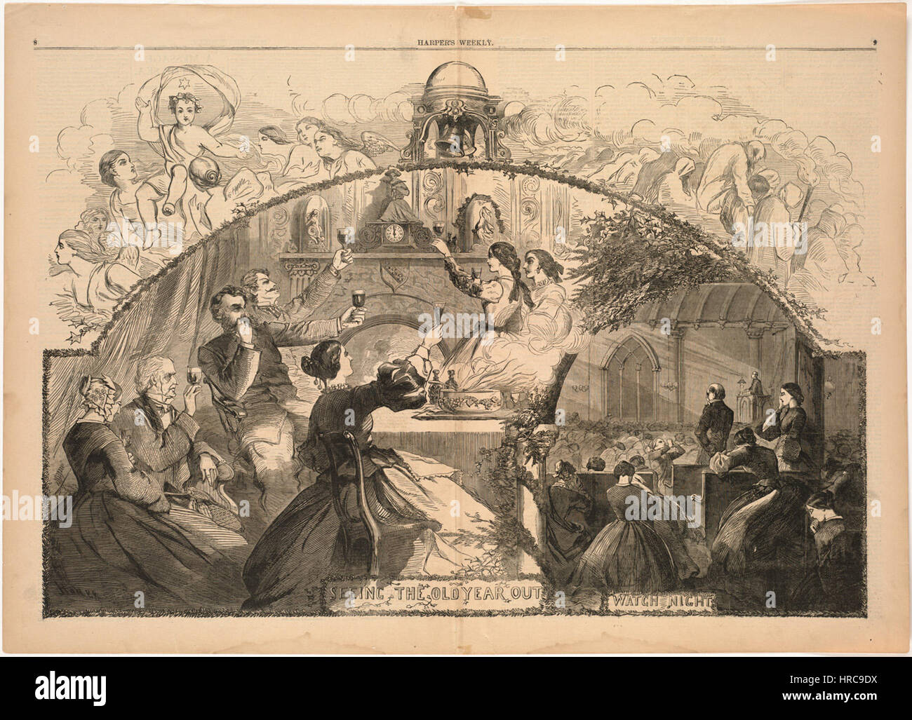 Sehen das alte Jahr heraus (Boston Public Library) Stockfoto