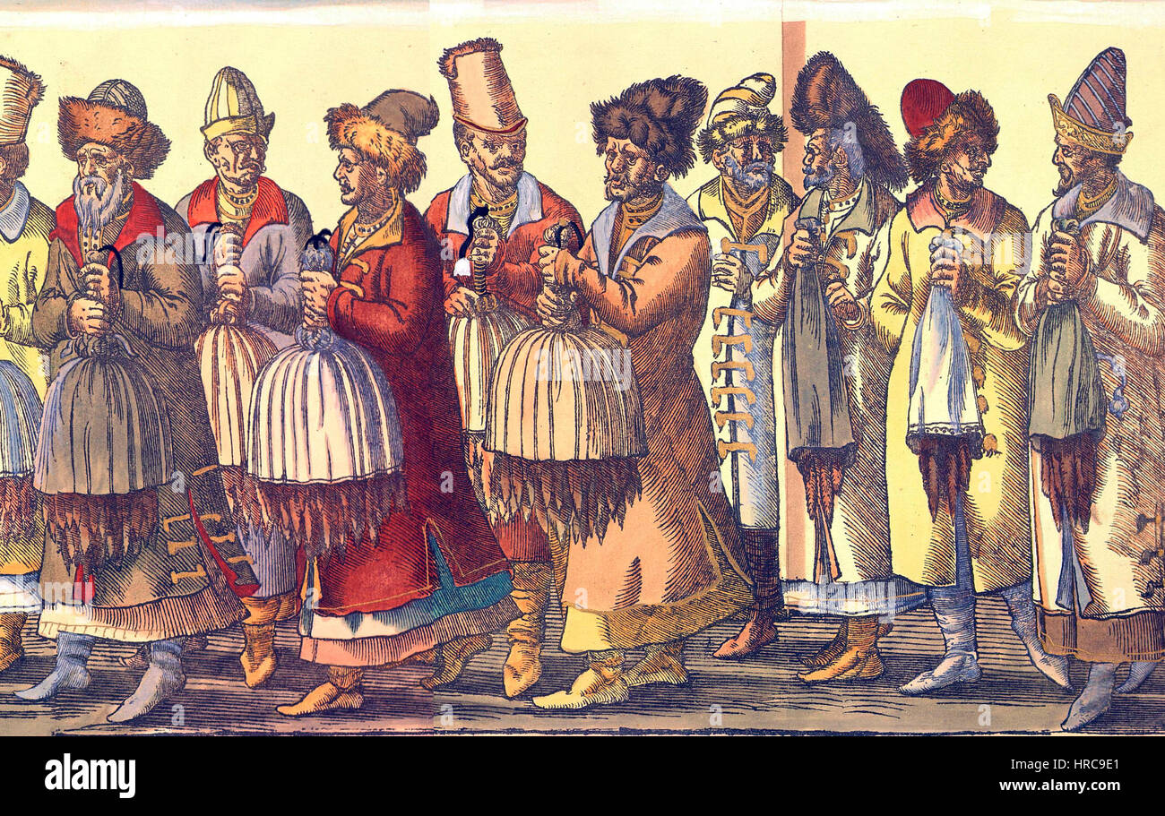 Russische Botschaft (1576, Gravur) Seite 2 - Detail Stockfoto