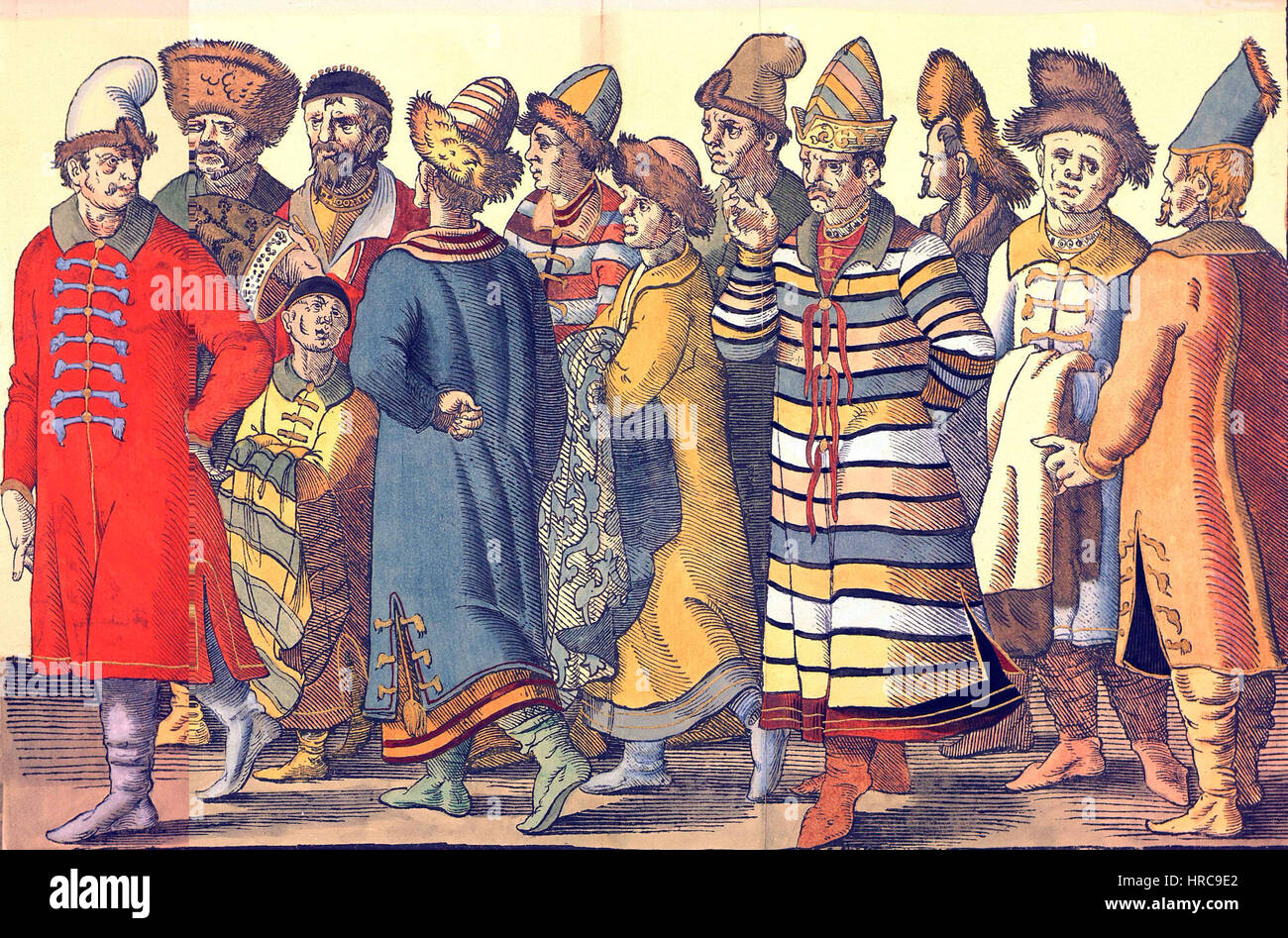 Russische Botschaft (1576, Gravur) Seite 3 - Detail Stockfoto