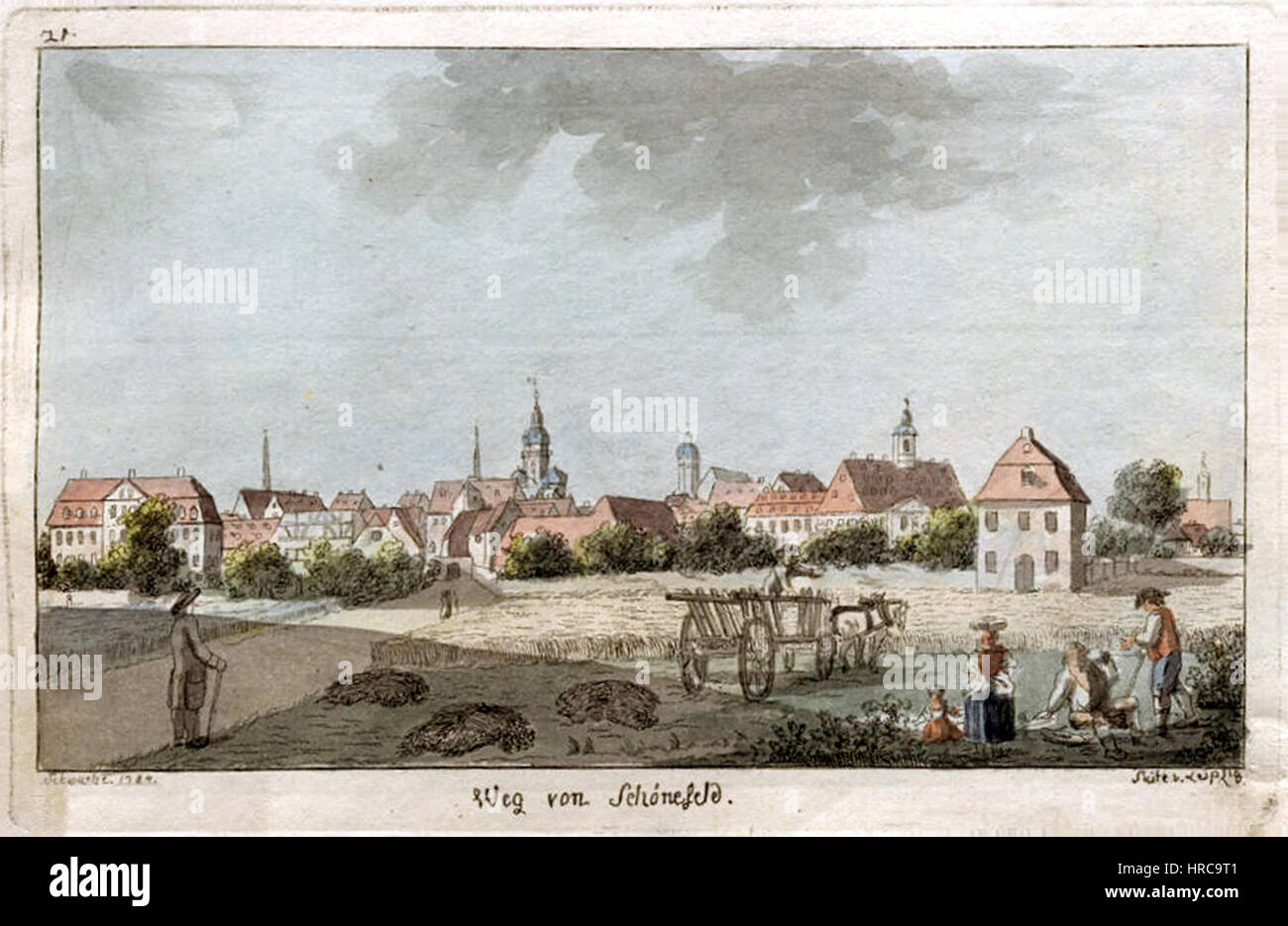 Das *Schönefelder Tor* in Leipzig ist ein bemerkenswertes historisches Tor, das das architektonische Erbe und die Bedeutung der Stadt im 18. Und 19. Jahrhundert widerspiegelt. Stockfoto