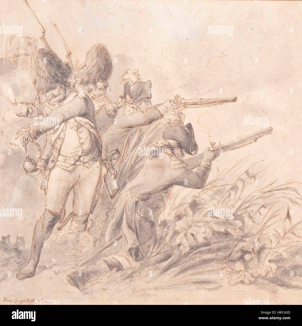 Russische (oder englische) Kräfte in der Nähe von Bergen, von Dirk Lagendijk (1748-1805) Stockfoto