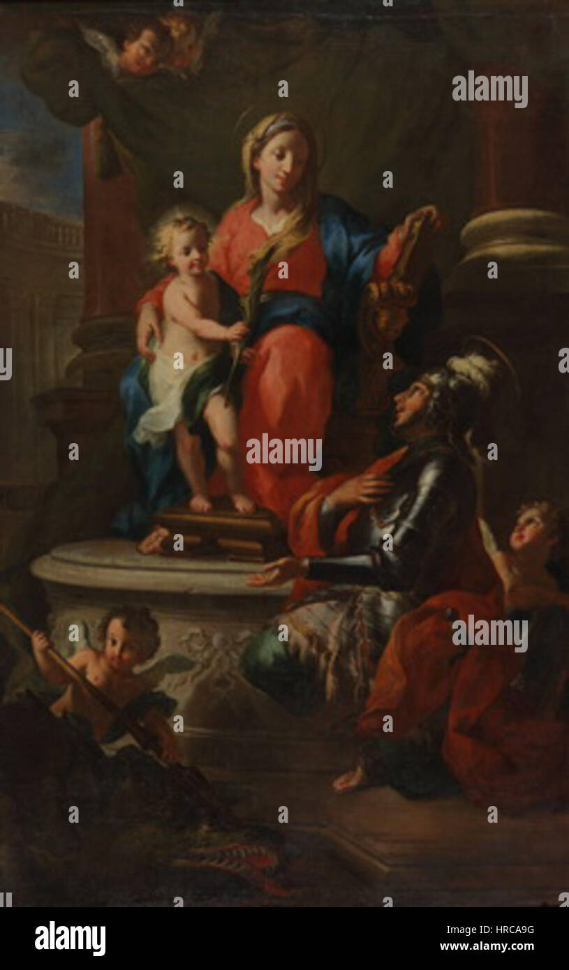 Ptujski Grad - Marija Z Jezusom in Sv. Jurijem Stockfoto