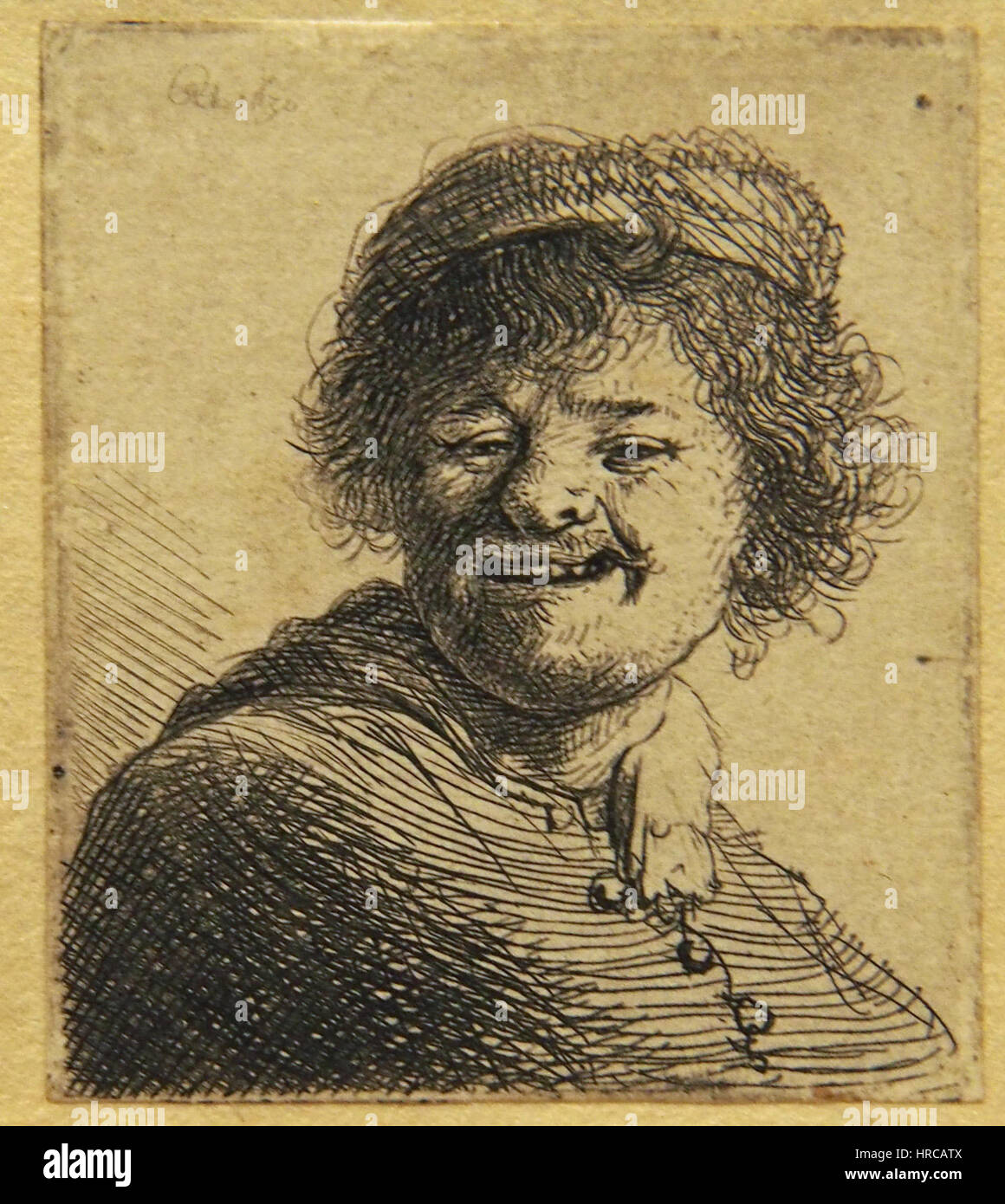 Rembrandts „Selbstporträt in einer Kappe“ zeigt die charakteristische Fähigkeit des Künstlers, emotionale Tiefe durch sein eigenes Bild einzufangen. Das Porträt unterstreicht seine Beherrschung von Licht und Schatten, typisch für seine selbstreflexiven Werke. Stockfoto